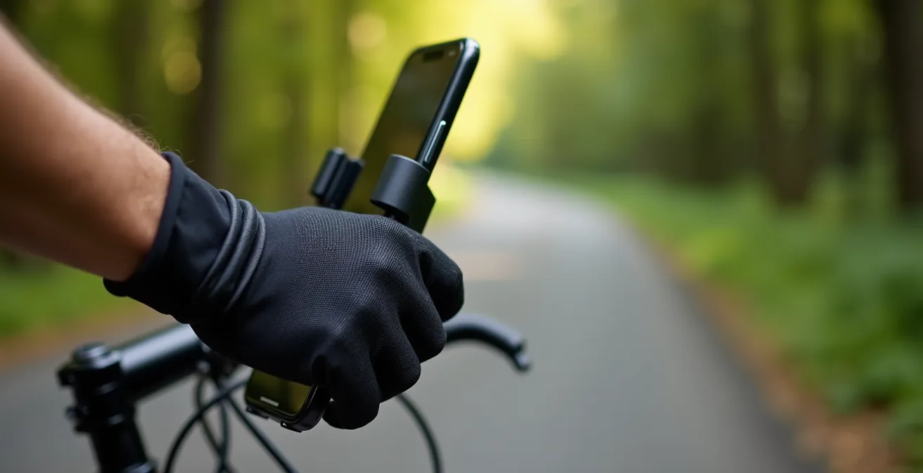Fahrrad-Routenplanung mit App auf Smartphone