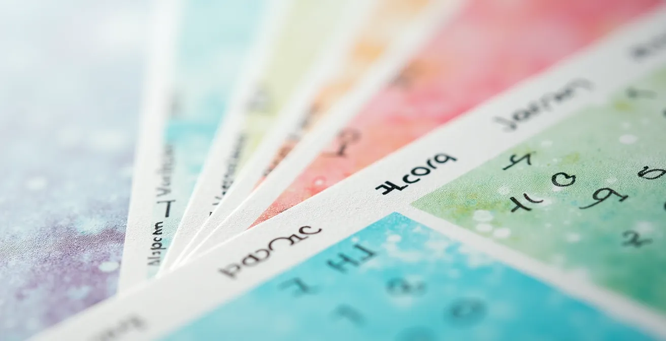 Kalenderblätter mit markierten Kaufzeitpunkten für Fahrräder