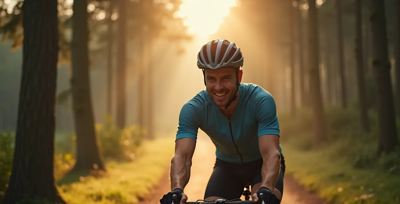Radfahrer in entspannter Regenerationsfahrt durch den Schwarzwald