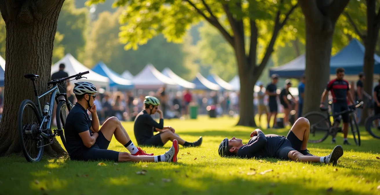 Ruhige Ecke abseits des Festivaltrubels mit entspannten Bikern